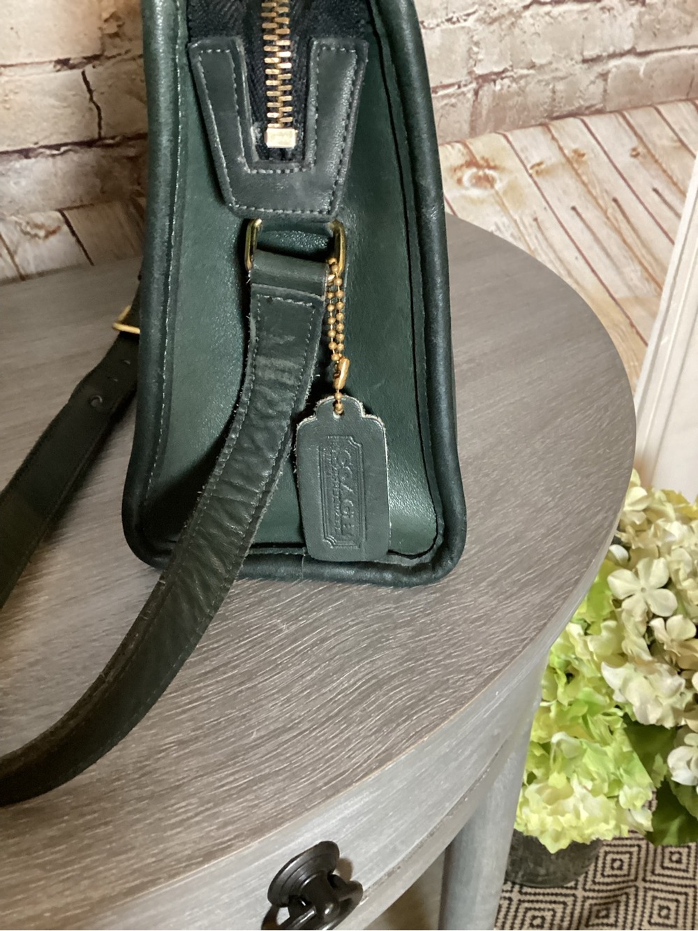 Coach Vintage bottle green Carnival zip crossbody pur… - Gem